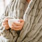 50" x 65" Ruched Faux Fur Throw Blanket in Tan Sage, , large