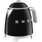 Smeg 3-Cup Stainless Steel Retro Style Mini Electric Kettle in Black, , large