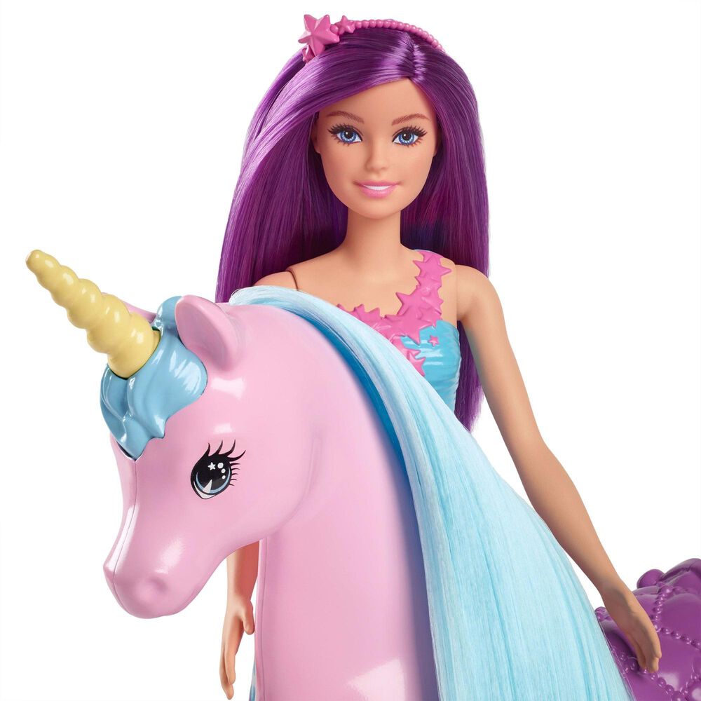 Barbie Magical Doll and Unicorn Toy Set in Turquoise, , large