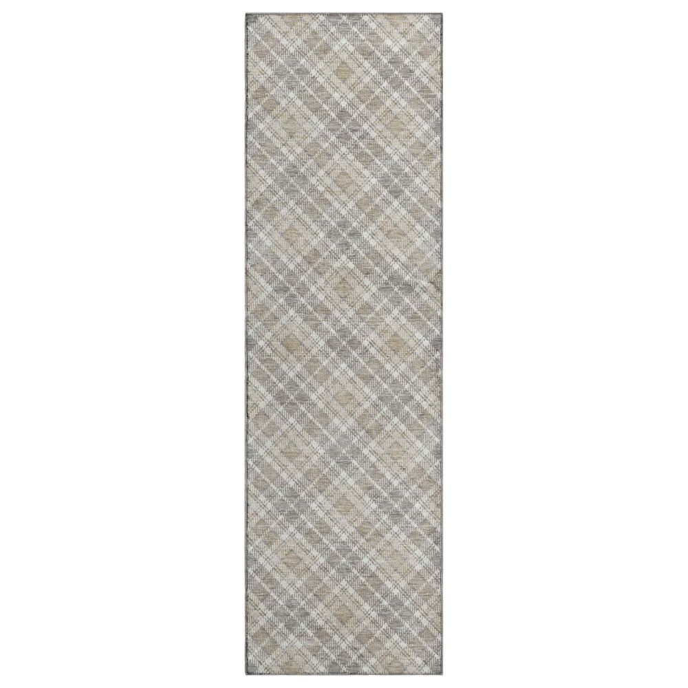Dalyn Rug Company Soft Essentials Plaid Taupe 2"3" x 7"6" Indoor/Outdoor Runner, , large