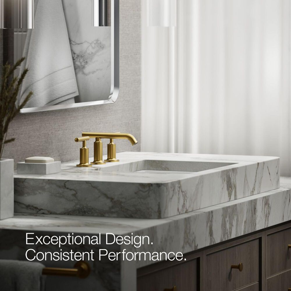 Kohler Purist Widespread Bathroom Sink Faucet in Vibrant Brushed Moderne Brass, , large