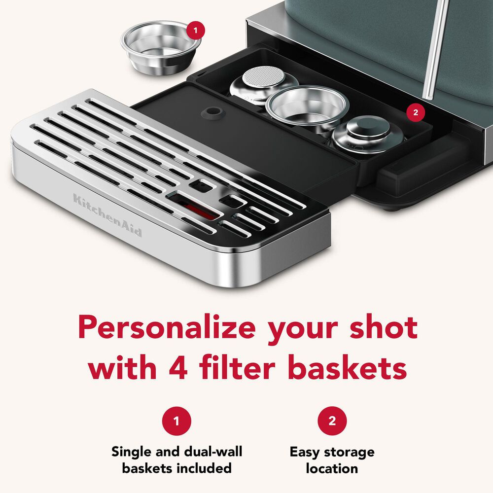 KitchenAid Semi Automatic Espresso Machine with Burr Grinder in Juniper, , large