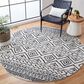 Safavieh Tulum Transitional  6"7" Round Ivory and Black Area Rug, , large