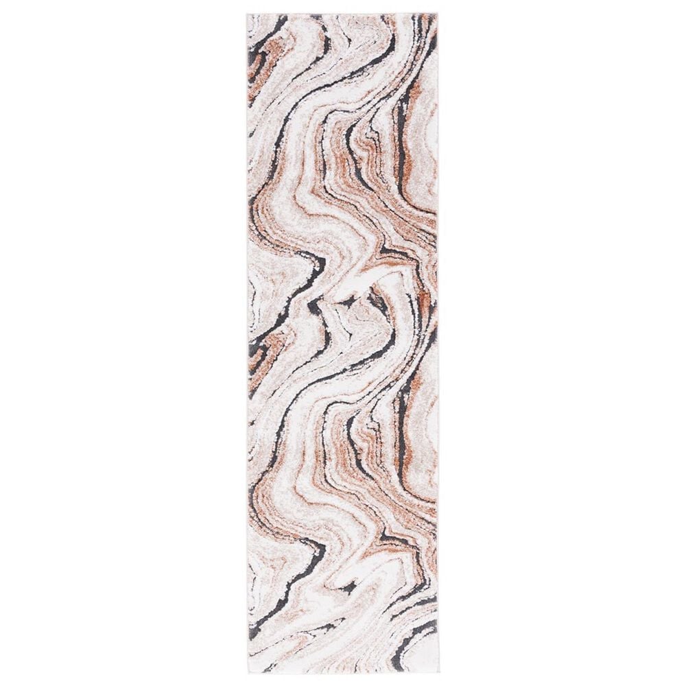 Safavieh Cyrus Shag CYR136A 2"2" x 7"9" Beige and Rust Runner, , large