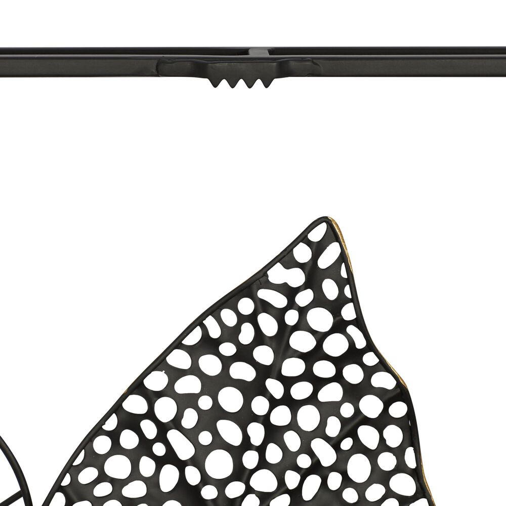 Maple and Jade 26&quot; x 38&quot; Leaves Wall Decor in Black and Gold, , large