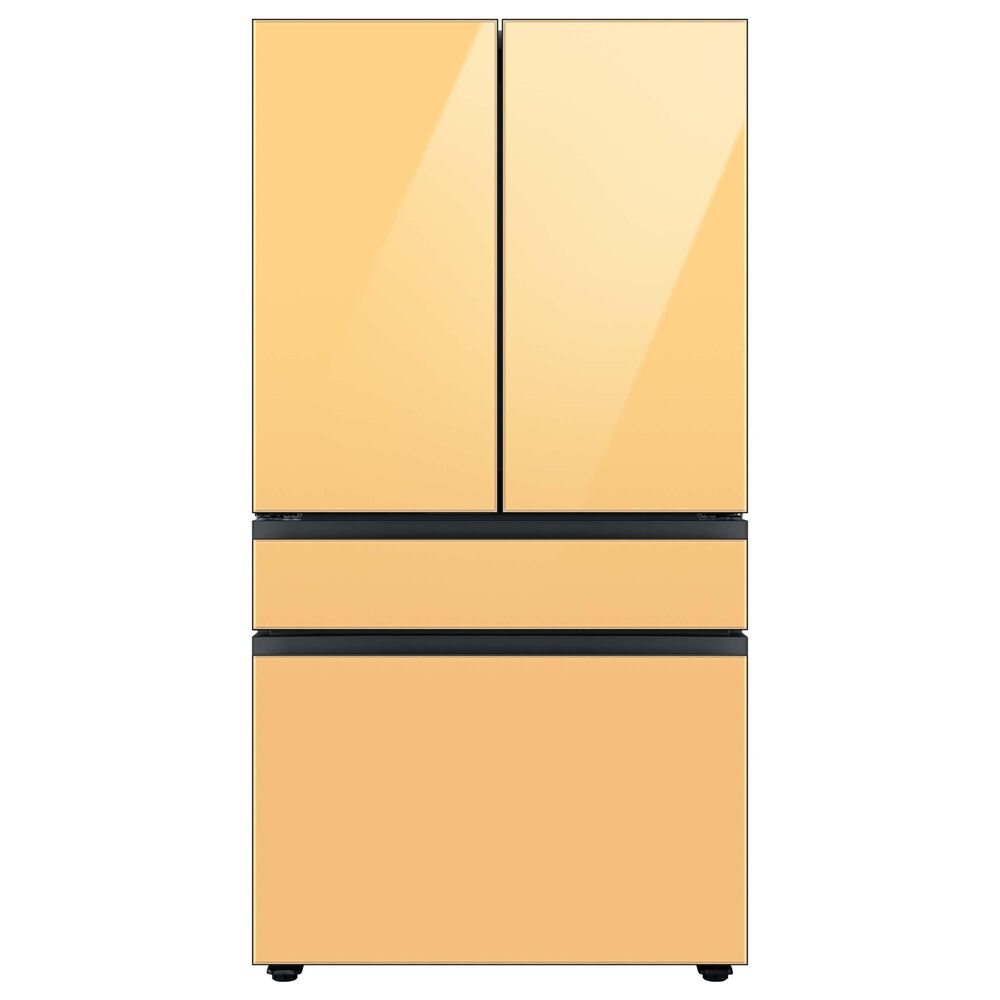 Samsung Bespoke 4-Door French Door Refrigerator Top Panel in Sunrise Yellow Glass, , large