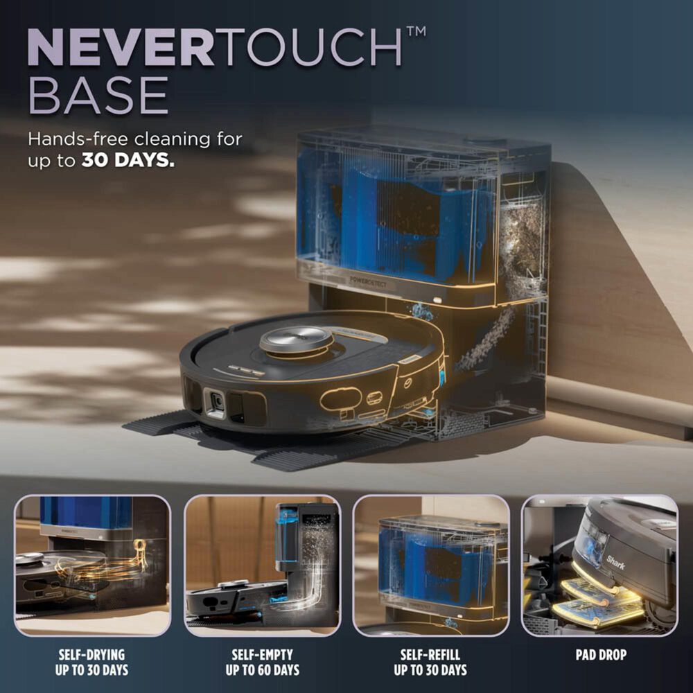 Shark PowerDetect 2-In-1 Robot Vacuum and Mop with NeverTouch Base in Gaia Grey, , large
