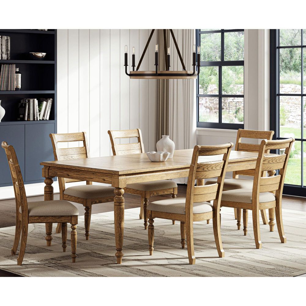 Sterling Timber Bellamy Lane 7-Piece Rectangular Dining Set in Caramel, , large