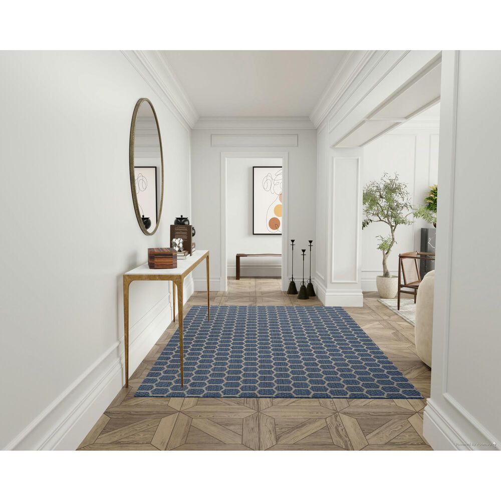 Nourison Twist Reversible 6&#39; x 9&#39; Blue Indoor/Outdoor Area Rug, , large
