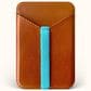 Bluebonnet Cases Minimalist Full-Grain Leather MagSafe Wallet Card Holder in Saddle Tan, , large