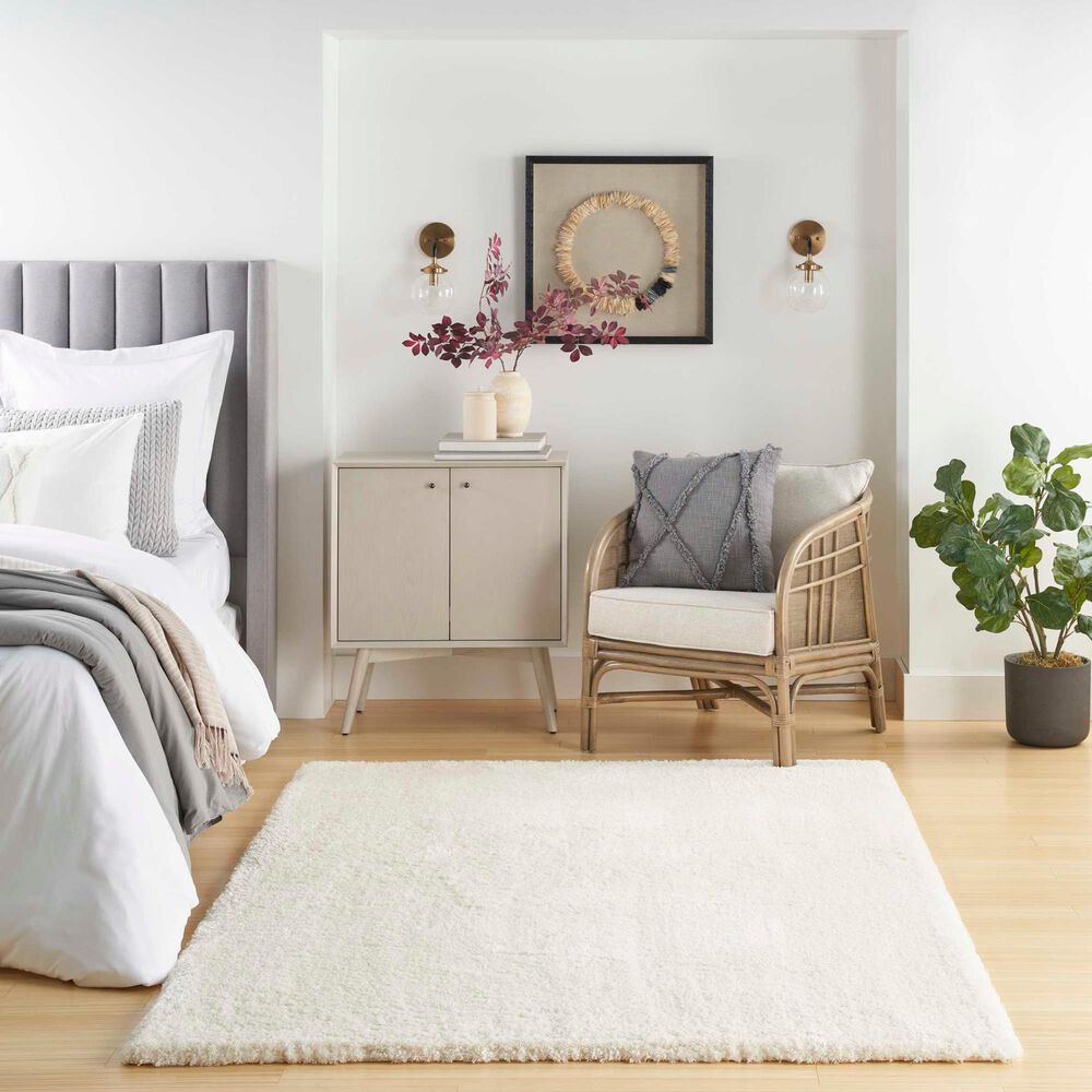 Nourison Dreamy Shag Solid 6&#39;7&quot; x 9&#39;2&quot; Ivory Area Rug, , large