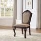 HOMLUX Chateau De Ville Side Chair with Diamond Pattern Fabric Upholstery in Espresso (Set of 2), , large