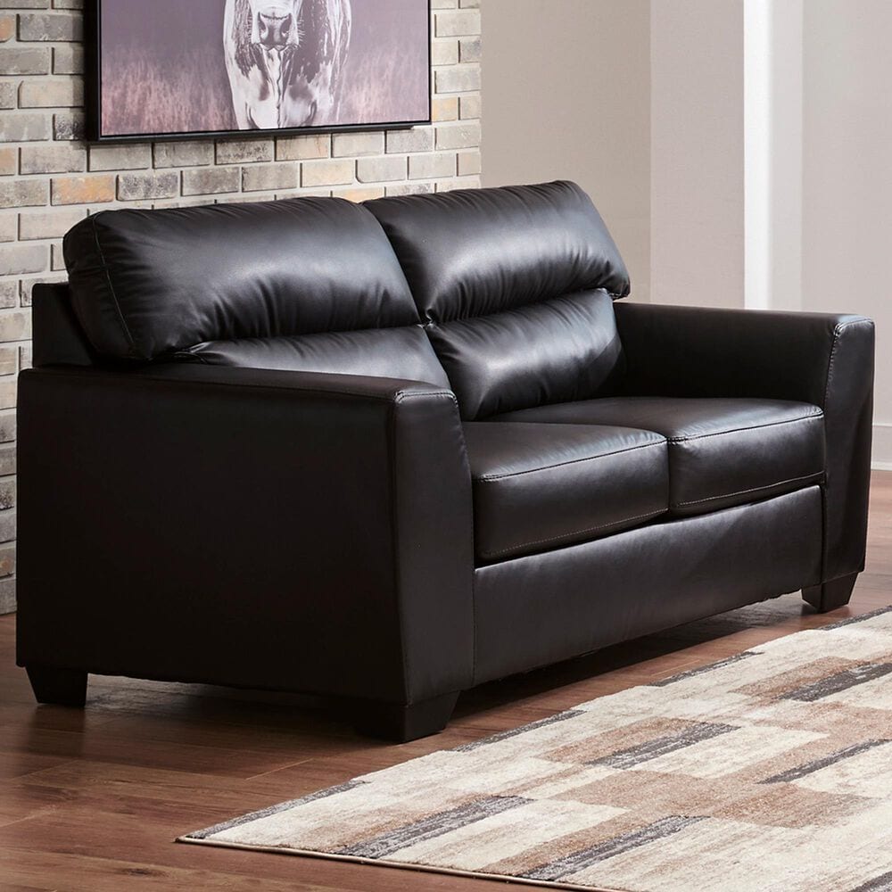 Ashley Glennbre Stationary Loveseat in Midnight, , large