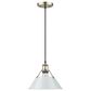 Golden Lighting Orwell 1-Light Medium Pendant with Dusky Blue Shade in Aged Brass, , large