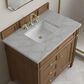 James Martin Brittany 36" Single Bathroom Vanity in Pecan with 3 cm Charcoal Soapstone Silestone Top and Rectangular Sink, , large