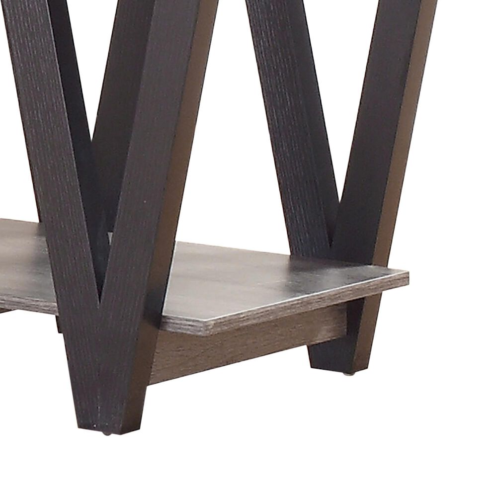 Pacific Landing Higgins V-Shaped End Table in Black and Antique Grey, , large