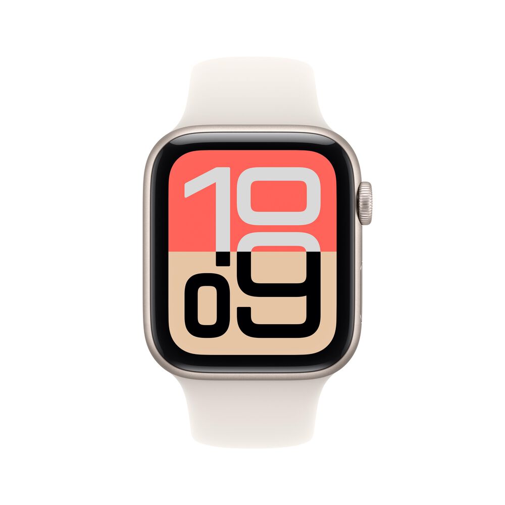 Apple Watch SE 3 &#40;GPS&#41; 44mm Starlight Aluminum Case with Starlight Sport Band - M/L - Starlight - &#40;2025&#41;&#40;Pre-Order&#41;, , large
