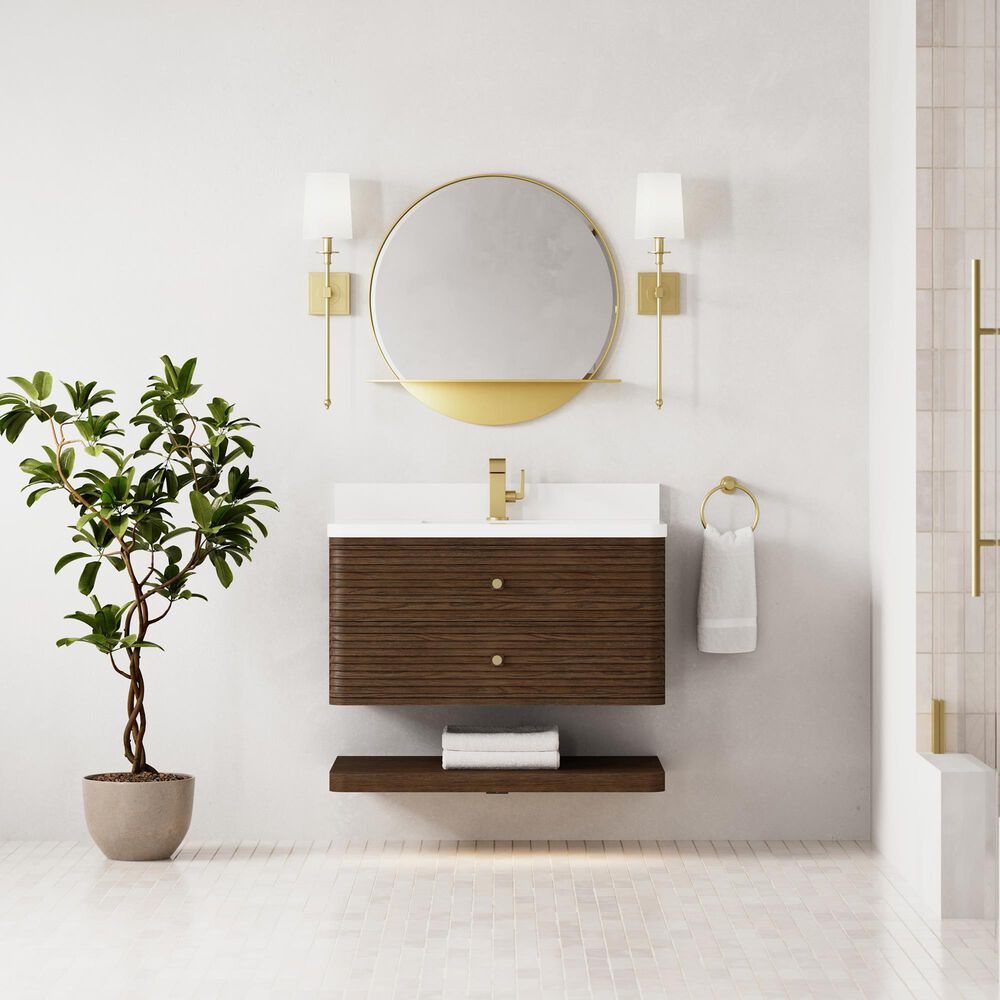 James Martin Allamari 36" Single Bathroom Vanity in Sable with Single Hole 3 cm White Zeus Silestone Top and Rectangular Sink, , large