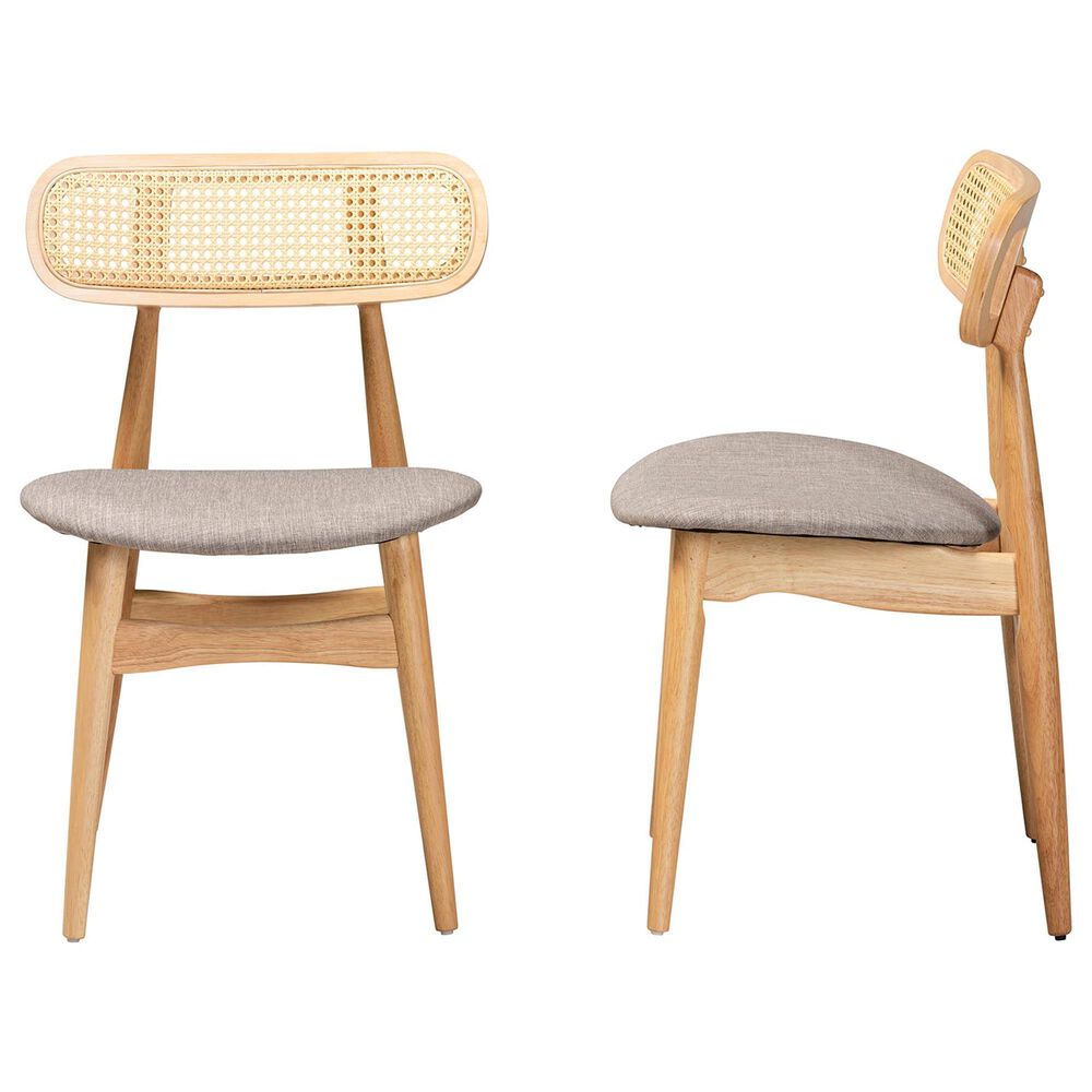 Baxton Studio Tarana Side Chair in Natural Oak and Light Brown (Set of 2), , large