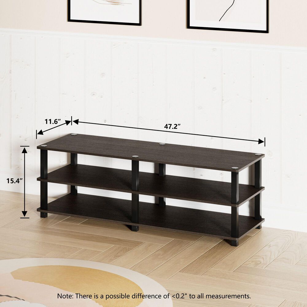 Noviland 3-Tier Shoe Rack in Dark Brown and Black, , large