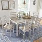 Ashley Skempton Dining Table and 6 Side Chairs in White and Light Brown, , large