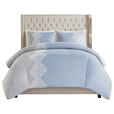 Hampton Park Panache 3-Piece Full/Queen Duvet Set in Blue, White and Gray, , large