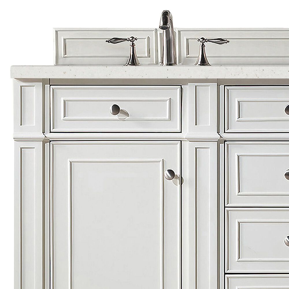 James Martin Vanities Bristol 60&quot; Double Bathroom Vanity in Bright White with 3 cm Lime Delight Quartz Top and Rectangular Sinks, , large