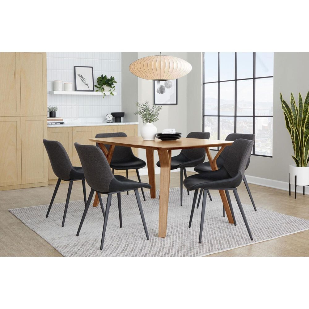 Lumisource Outlaw Side Chair with Black and Grey Cushion in Black &#40;Set of 2&#41;, , large
