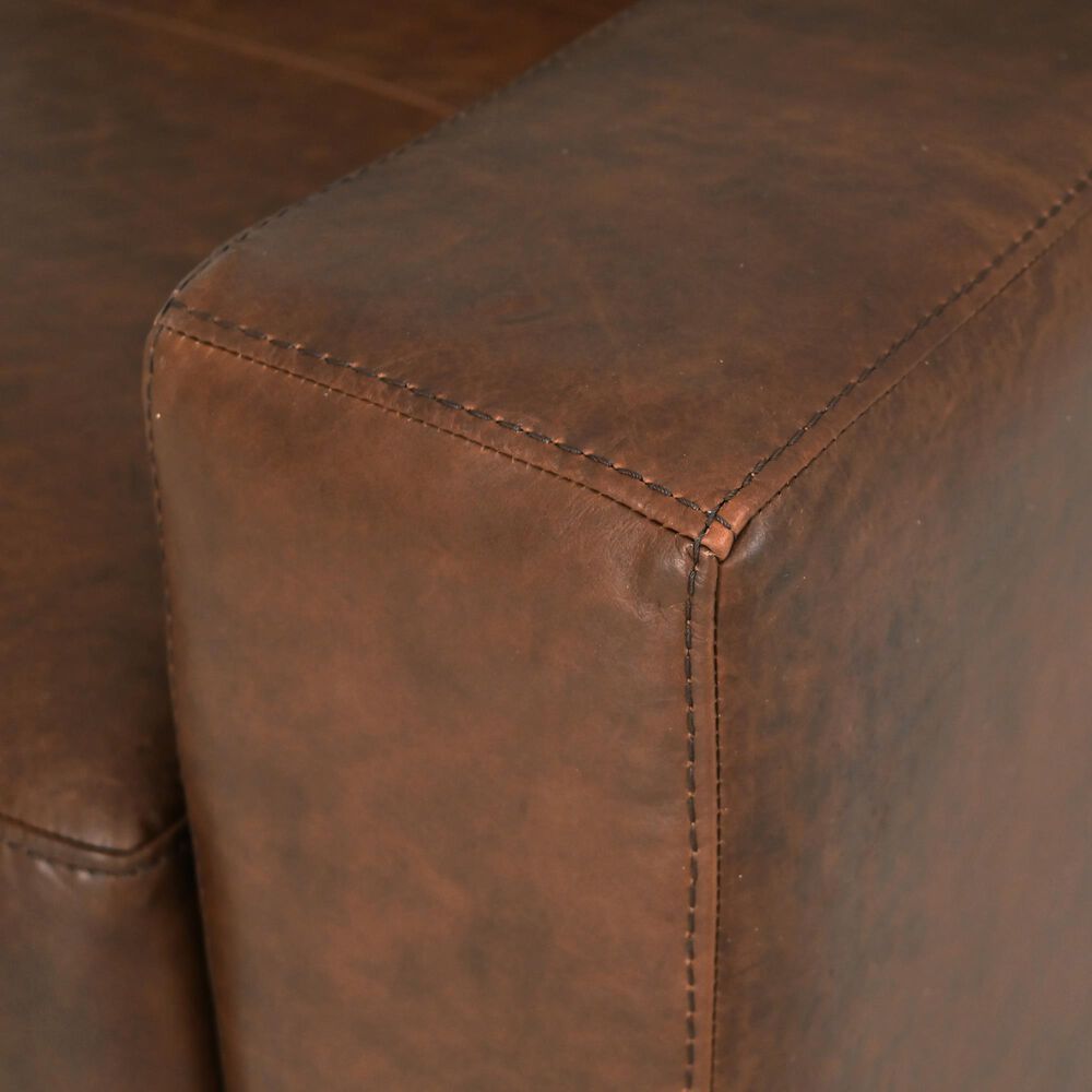 Bordeaux &amp; Co Leather Swivel Chair in Brown, , large