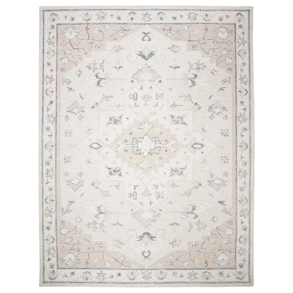 Safavieh Micro-Loop Oriental 8" x 10" Beige and Ivory Area Rug, , large