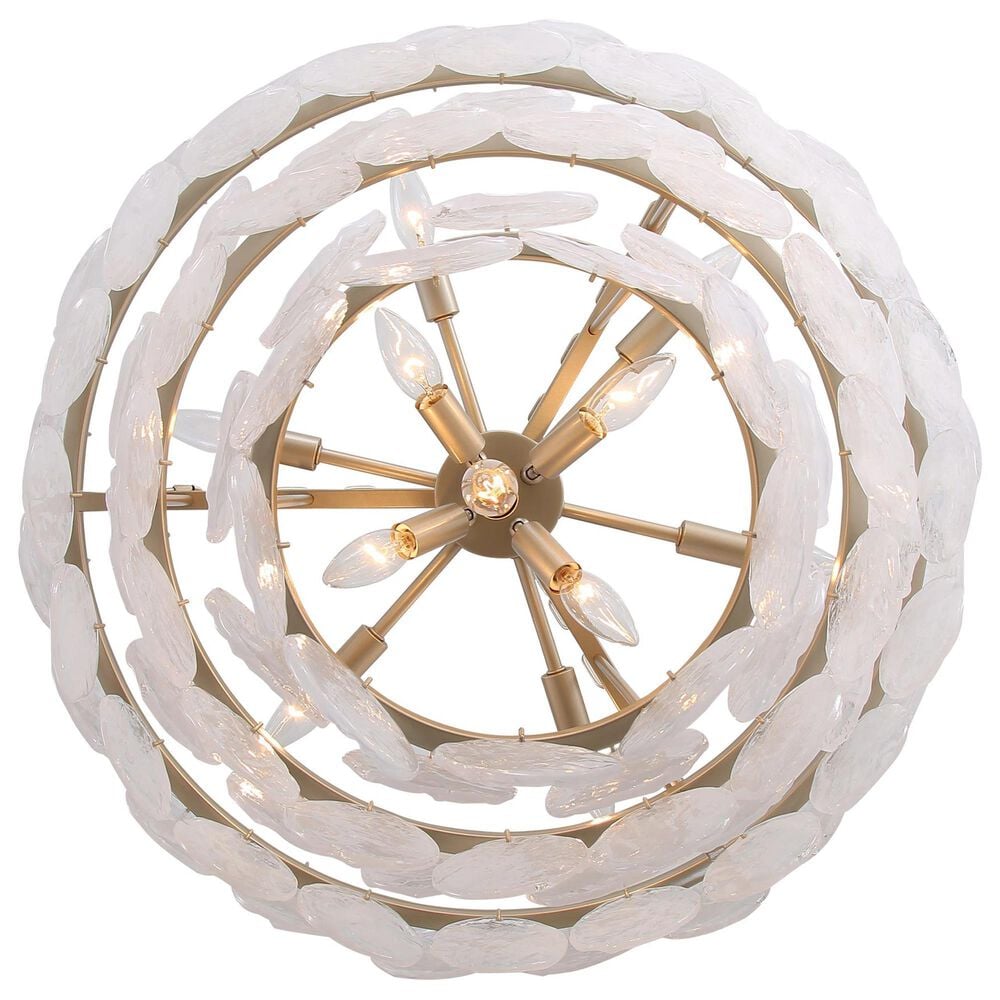 Golden Lighting Cascada 3-Tier 11-Light Pendant with Cirrus Cloud Glass Shade in Aegean Silver, , large