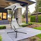 CorLiving Kingsley Chaise Lounge Chair with Canopy in Light Grey, , large