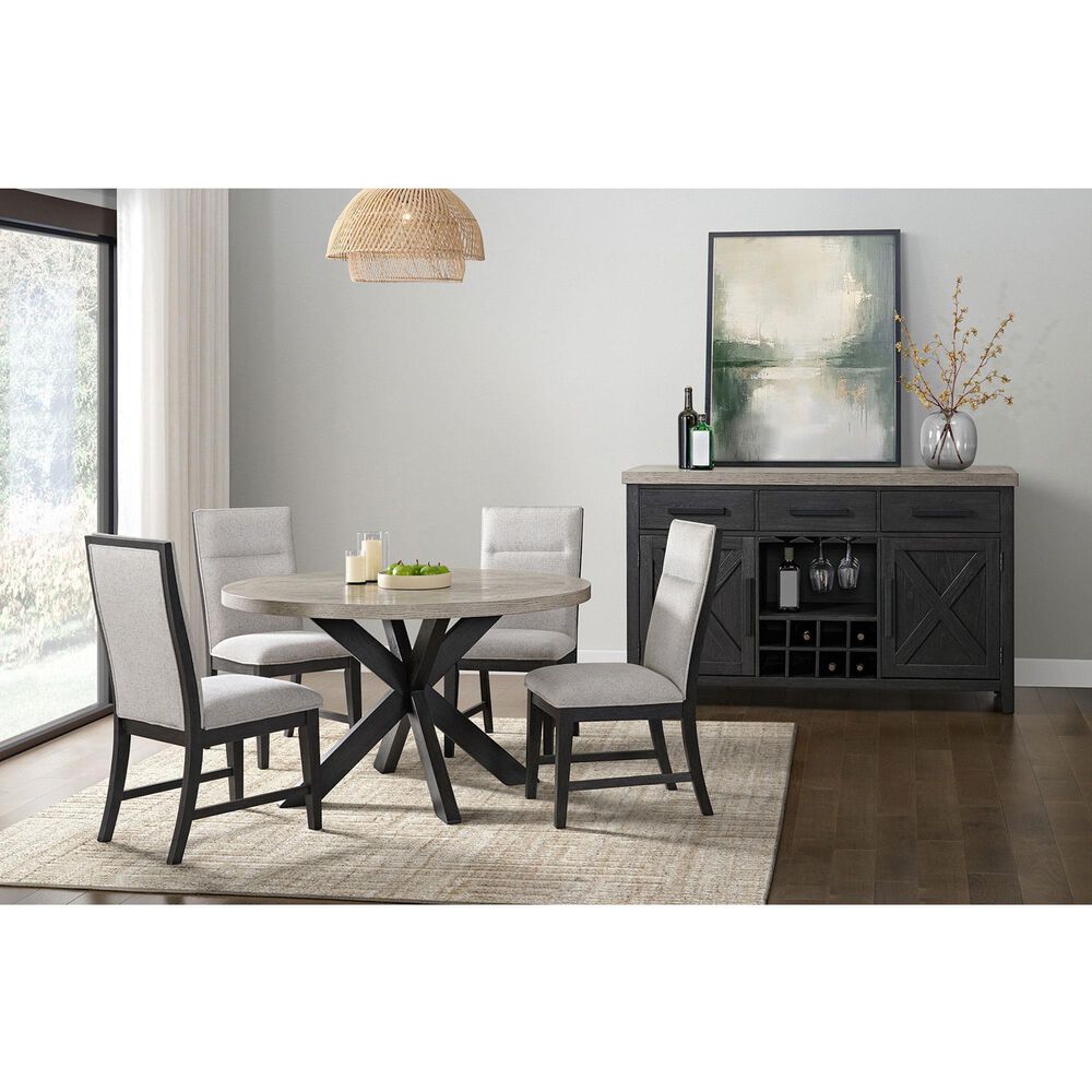 Mayberry Hill Axel Side Chair with Light Grey Upholstery in Espresso, , large