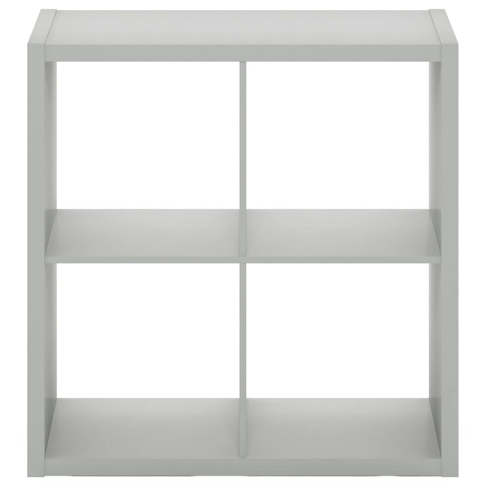 HOMLUX 4-Cube Reversible Open Back Bookshelf in Light Grey, , large