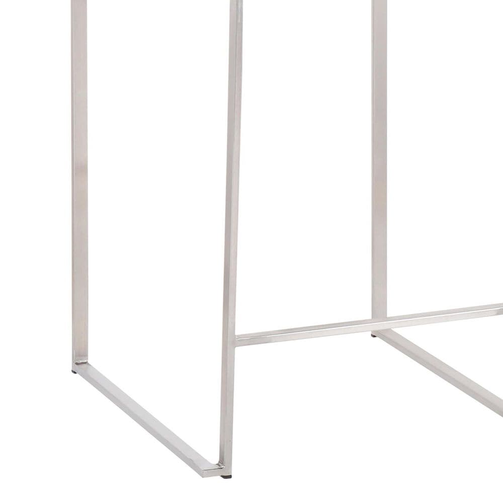 Lumisource Fuji Stackable Counter Stool with White Velvet Cushion in Brushed Stainless Steel &#40;Set of 2&#41;, , large