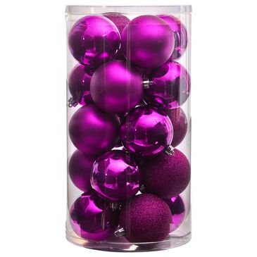 Nearly Natural Inc 20 Count 3" Shatterproof Ornament Set in Pink, , large