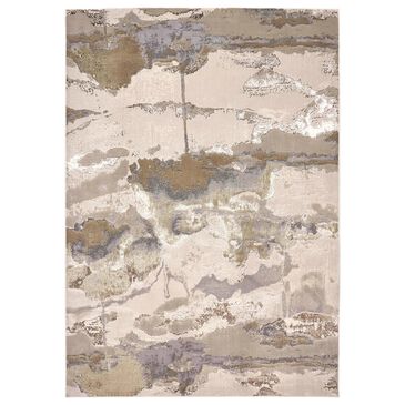 Feizy Rugs Aura 3737F 8" x 10" Gold and Gray Area Rug, , large