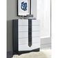 Global Furniture USA Hudson 5-Drawer Chest in White, Black and Grey, , large
