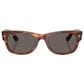 Rayban Glasses Mega Wayfarer II Sunglasses with Dark Grey Lenses in Polished Striped Havana, , large