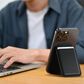 Satechi Vegan Leather Magnetic Wallet Stand in Black, , large