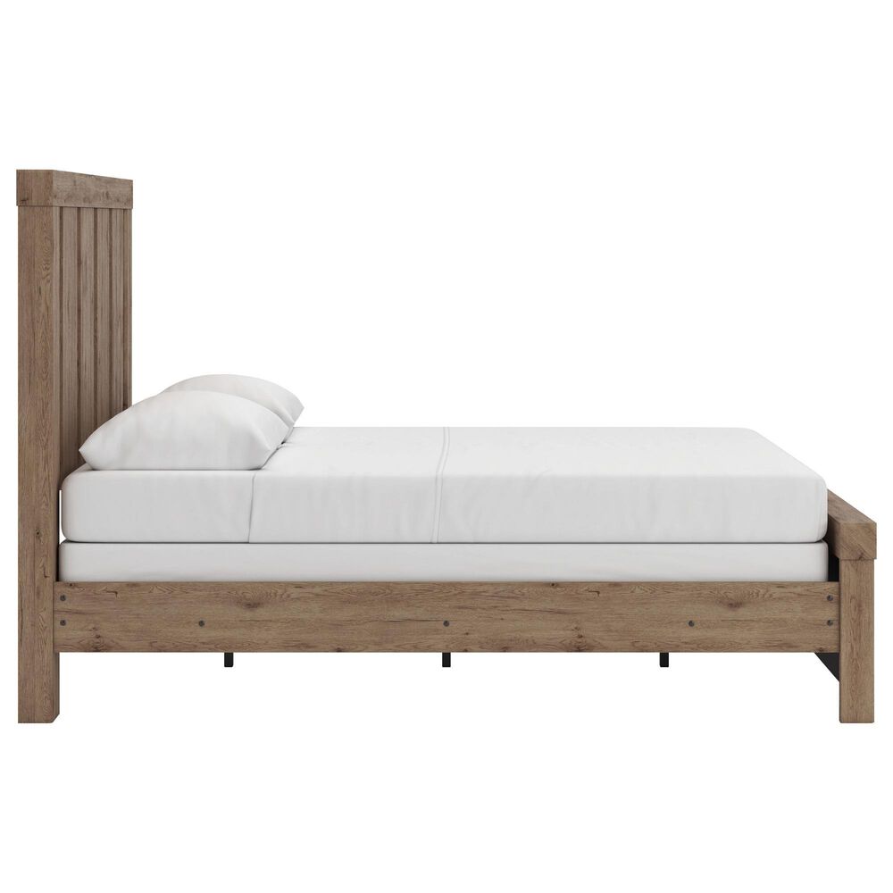 Ashley Oliandon 5 Piece Queen Panel Bedroom Set in Light Brown, , large