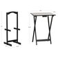 Linon Home Decor Talia Folding TV Tray Table Set with Stand in Black and White (Set of 4), , large