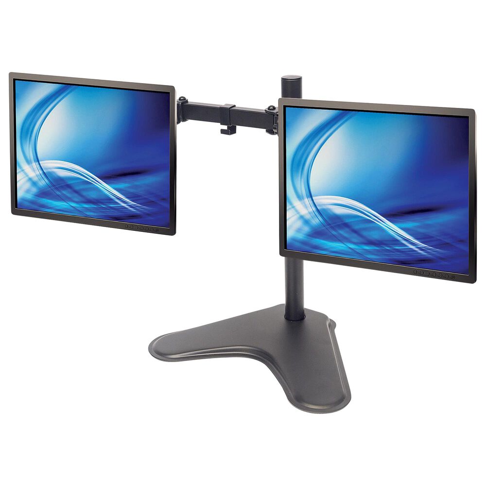 Manhattan Universal Dual Monitor Stand with Double-Link Swing Arms in Black, , large
