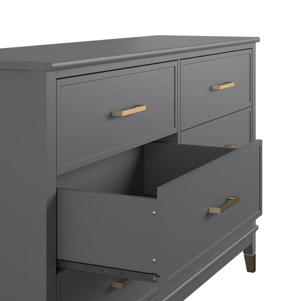 CosmoLiving by Cosmopolitan Westerleigh 6 Drawer Dresser in Graphite