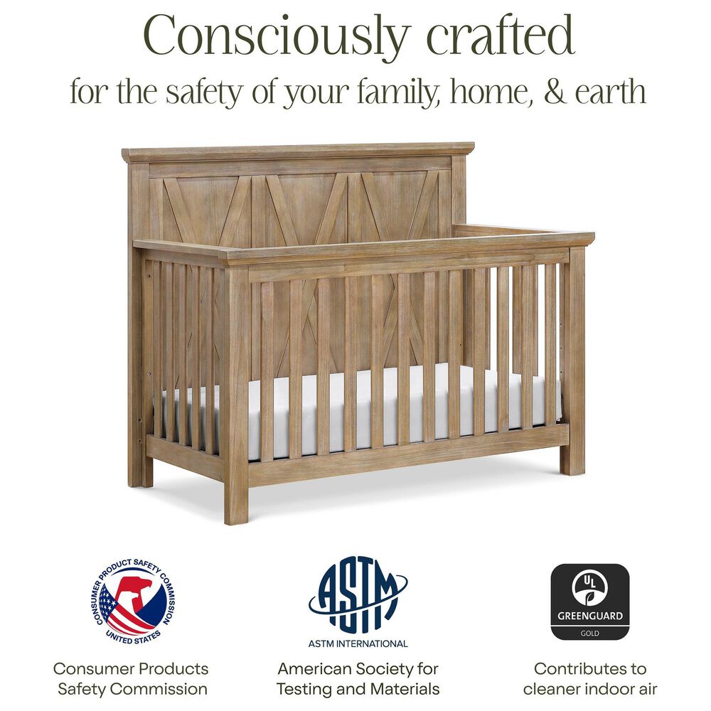 DaVinci Emory Farmhouse 4-in-1 Convertible Crib in Driftwood, , large