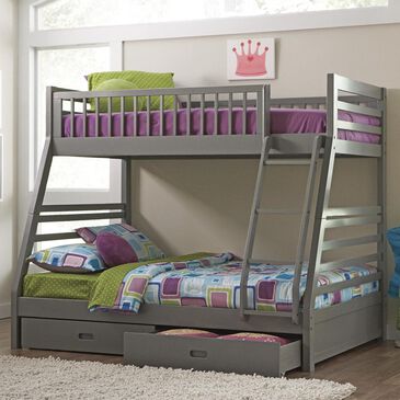 Pacific Landing Bunks Twin over Full Bunk Bed in Grey, , large