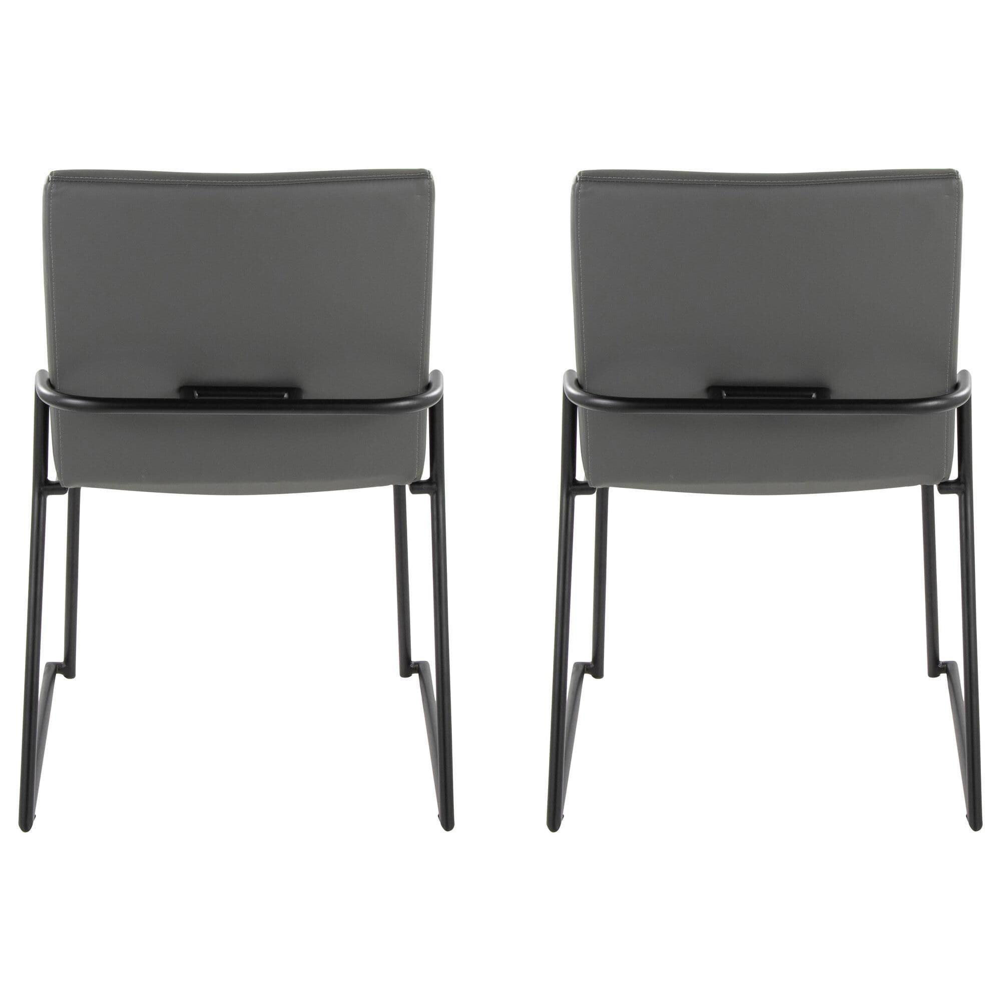 LumiSource Dutchess Side Chair with Grey Faux Leather Cushion in