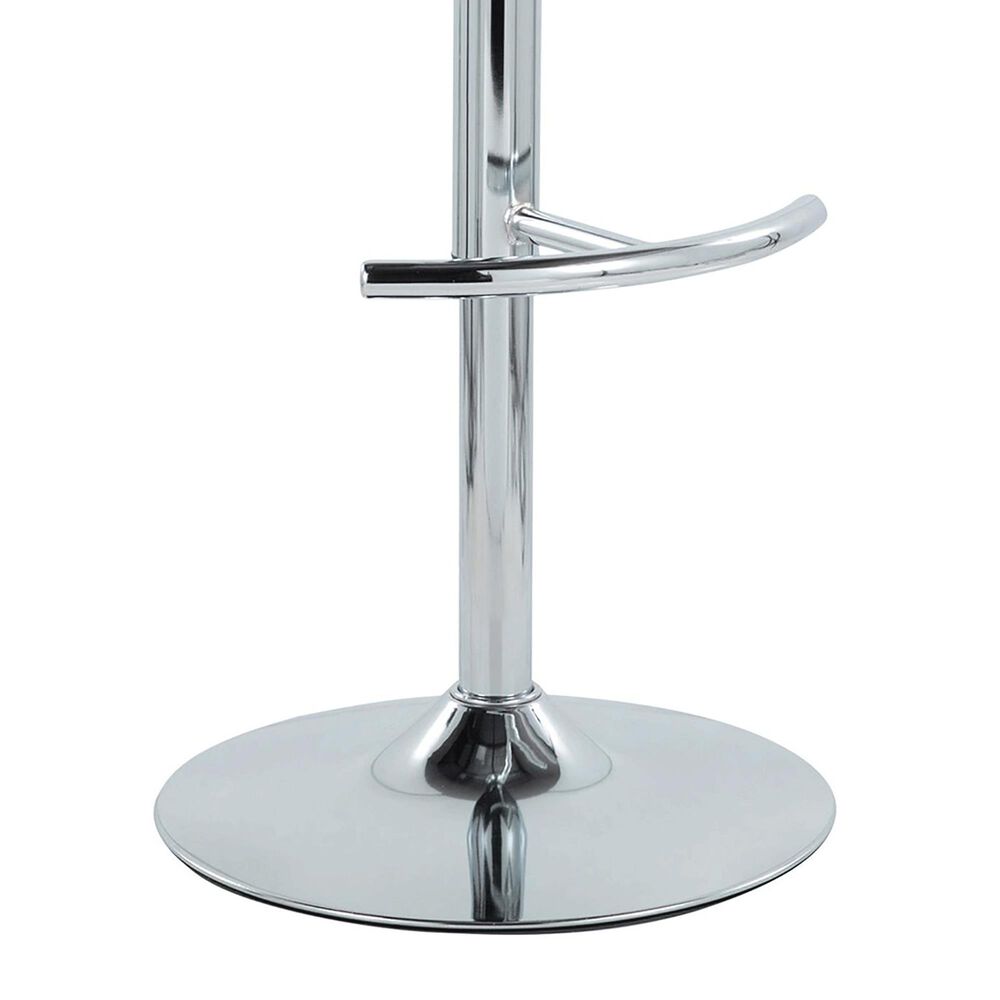 LumiSource Diana Adjustable Barstool with Black Faux Leather Upholstery in Chrome (Set of 2), , large
