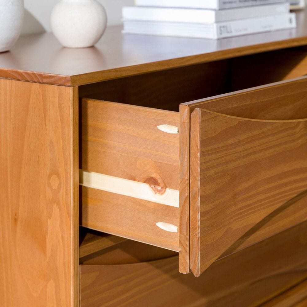 Walker Edison Atticus 6-Drawer Dresser in Caramel, , large