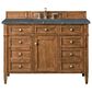 James Martin Vanities Brittany 48" Single Bathroom Vanity in Saddle Brown with 3 cm Parisien Bleu Quartz Top and Rectangular Sink, , large